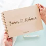 Boho Love Heart Wedding Guest Book — personalised wooden wedding guest book