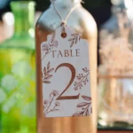 Boho Floral Engraved Table Numbers for Bottles & Jars