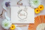 Geometric Floral Wedding Guest Book 7 Geometric Floral Wedding Guest Book open showing the lined interior pages
