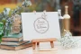 Personalised modern geometric wedding guest book with couple's names and date