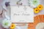 Rustic Advice & Well Wishes Guest Book open showing the lined interior pages