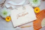 Photo Booth Wedding Guest Book open showing the lined interior pages