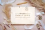Laser-engraved wooden cover of the modern alternative wedding guest book