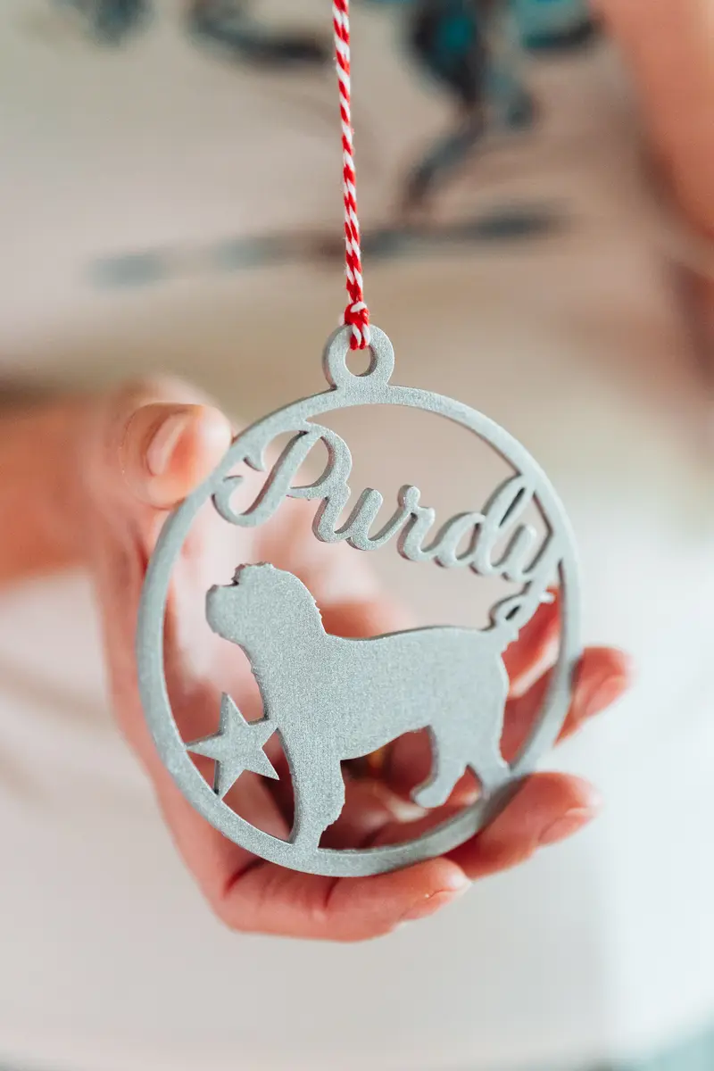 Personalised personalised pet bauble with custom name and year