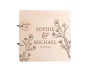 Pair of wildflower engraved wedding guest books showing A4 large and A5 small size comparison