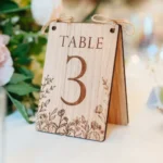 Wildflower Engraved Wedding Table Numbers